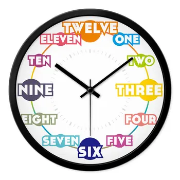 

English alphabet wall clock bedroom mute small fresh clock children's room