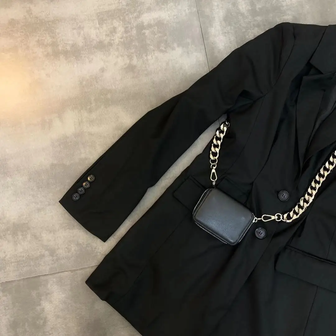 2019 Ранняя осень новый нагрудный длинный рукав карман декоративный пояс костюм куртка пальто женские