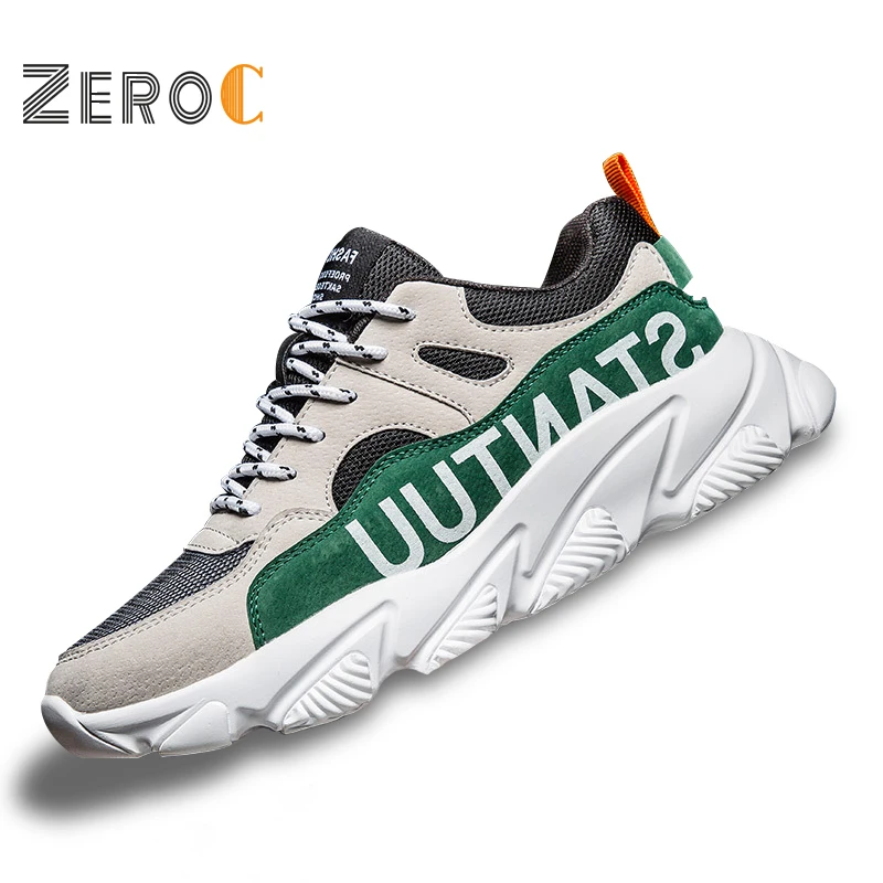 

Clasic STANTUU Sneakers Men Stitching Mesh and Leather Dad Men's Running Shoes Breathable Grey Beige Outdoor Sport Trainers