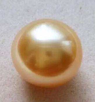 

10-11mm natural south seas gold loose pearl half drilled