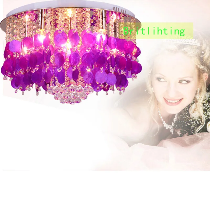 Домашние декорации Морская ракушка освещение Роскошная обувь с украшением в виде кристаллов потолочный светильник современной гостиной потолочный светильник в форме капли воды K9 с украшением в виде кристаллов потолочные светильники класса люкс