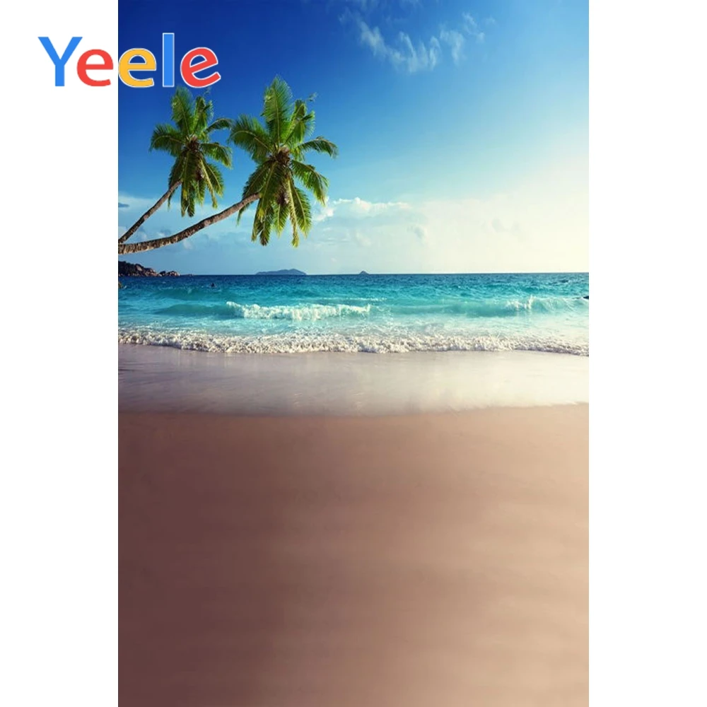 

Yeele Tropical Tree View Seaside Vacation Wedding Portrait Photography Backdrops Sky Photographic Backgrounds For Photo Studio