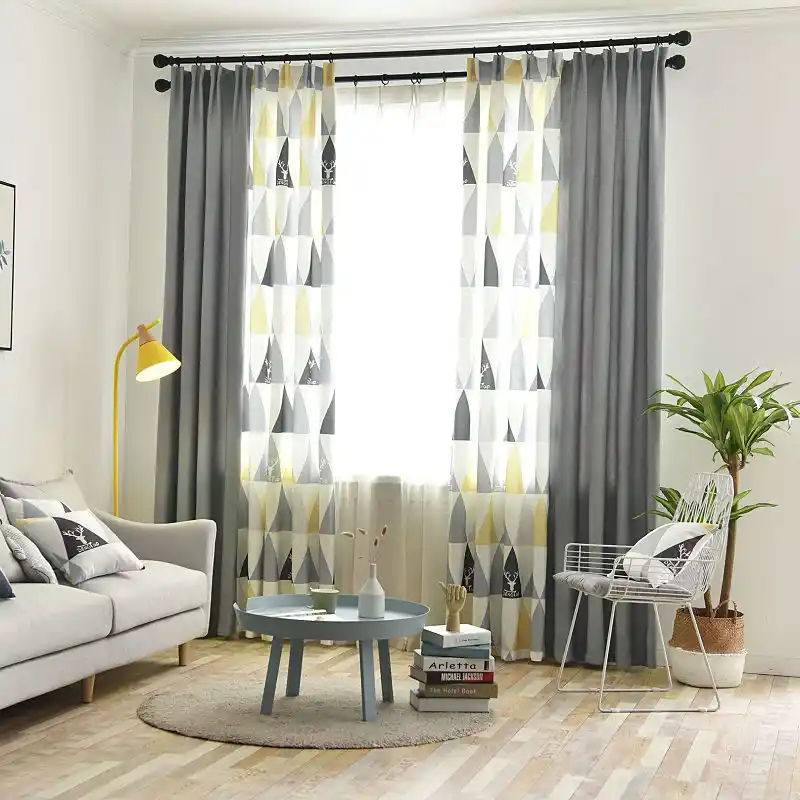 cortinas para sala de estar de estilo nordico moderno mosaico para ventana dormitorio balcon opaca