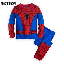 Новинка комплекты детских маскарадных пижам с мультипликационными рисунками одежда для рождественских праздников спортивные костюмы для детей «Железный человек» и «Человек-паук» детские спортивные костюмы