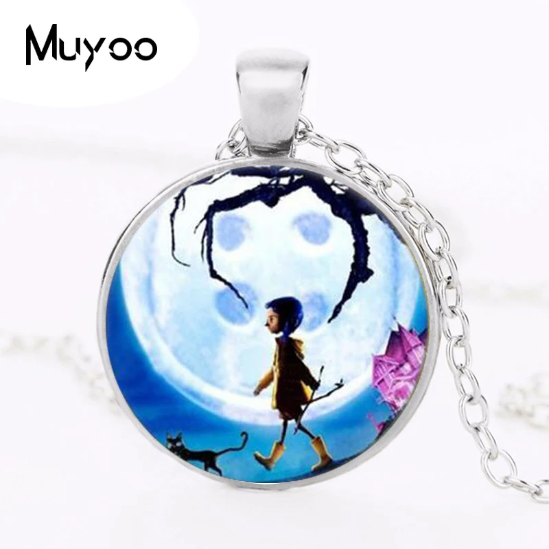 

New Coraline Photo Cabochon Glass Tibet Silver Chain Pendant Necklace HZ1