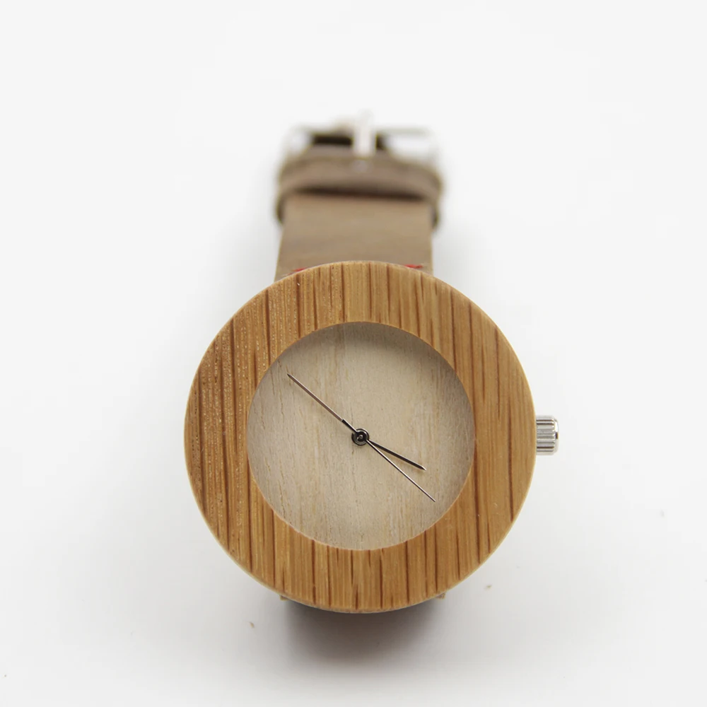 New arrival japanese miyota 2035 movement wristwatches genuine leather bamboo wooden watches for men and women