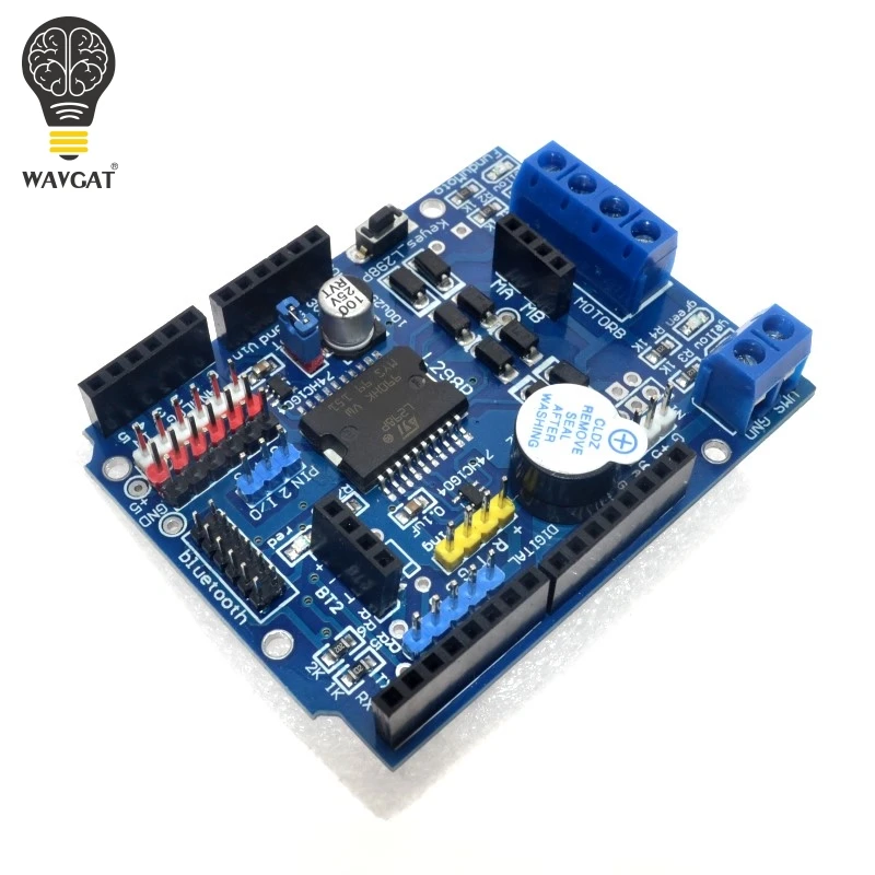 WAVGAT L298P контроллер скорости ШИМ двойной высокой мощности Драйвер Bluetooth интерфейс щит для платы двигателя для Arduino L298N обновления