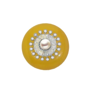 

Red and yellow in zircon button jacket suit clothes decorative female round button Crystal button DIY 25mm