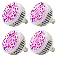 4 шт./лот) E27 светодиодный светильник для выращивания 120 Вт полный спектр AC85V-265V для гидропоники рассады цветочное растение для выращивания в помещении теплица