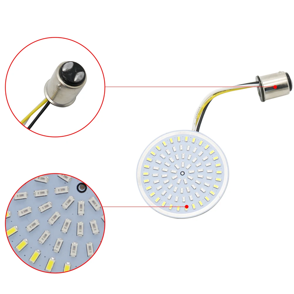 New Motorcycle Turn Signal Indicator Light Lamp 1157 LED Inserts Light with Halo for Harley Sportster Electra Glide Dyna FLSTF (19)
