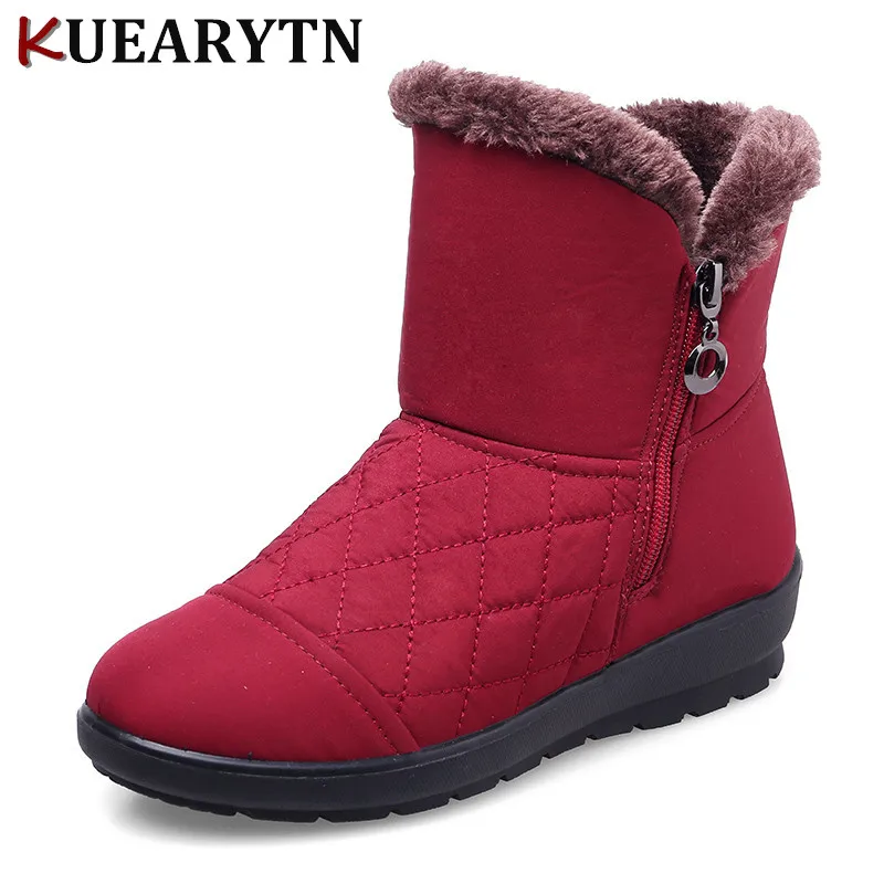 

KUEARYTN Large size 2018 fashion women boots autumn and winter new cashmere warm anti-skid waterproof snow boots 5 color 35-42