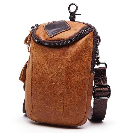 Genuine Leather men's casual wear belt Multi-functional leather one-shoulder Messenger bags small bag |
