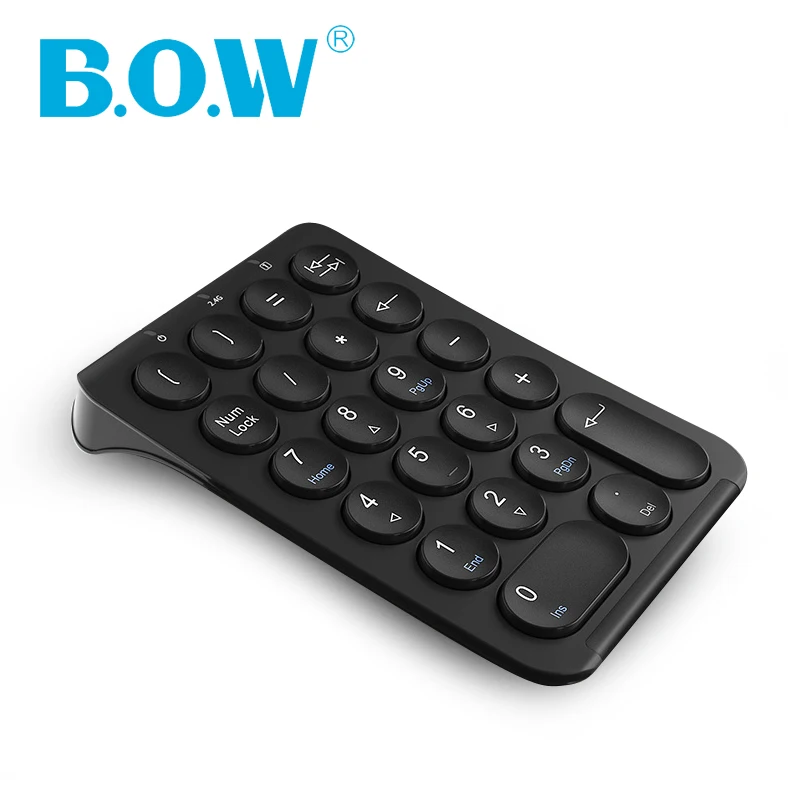 

B.O.W Portable Slim Mini Number Pad, 22 Keys Wireless USB Multi-Function Numeric Keypad Keyboard for Laptop Desktop PC Notebook
