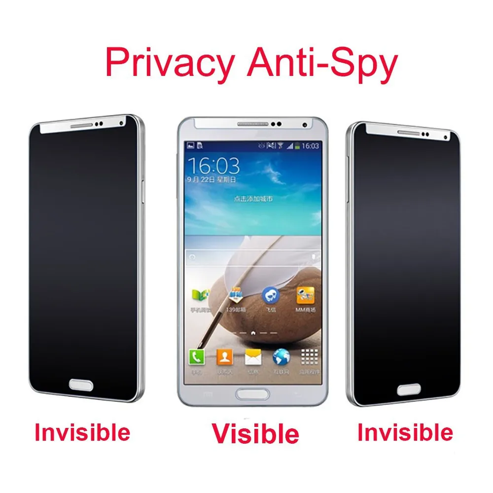 New 9H Tempered Glass Privacy Anti Spy Screen Protector Cover film For