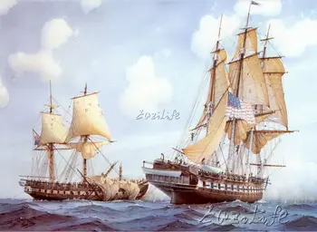 

Canvas Print Ship Naval Battle Oil Painting Art Picture Printed on Canvas 5