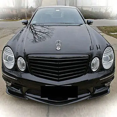 Matt Black Front Hood Grille Grill For Mercedes Benz W211 Sedan 2007-2009