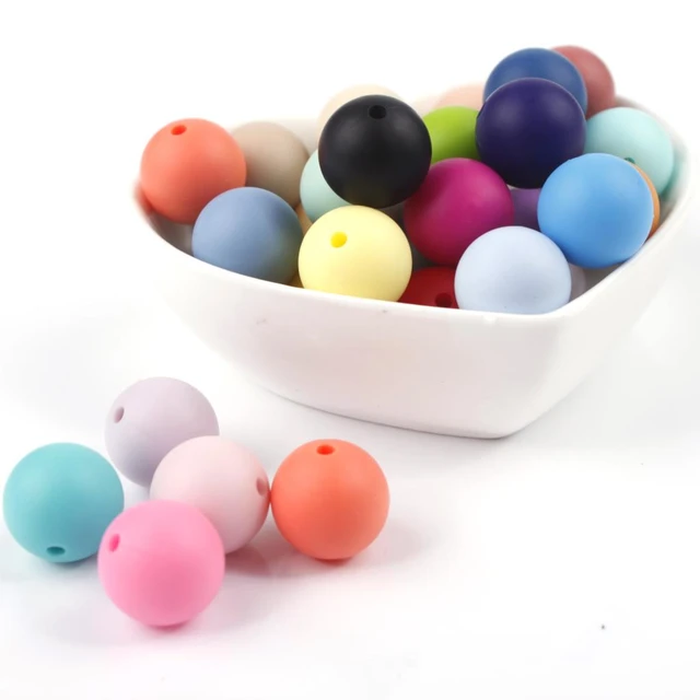 New Colors 100Pcs/Lot 12mm Silicone Beads Focal Baby Teething