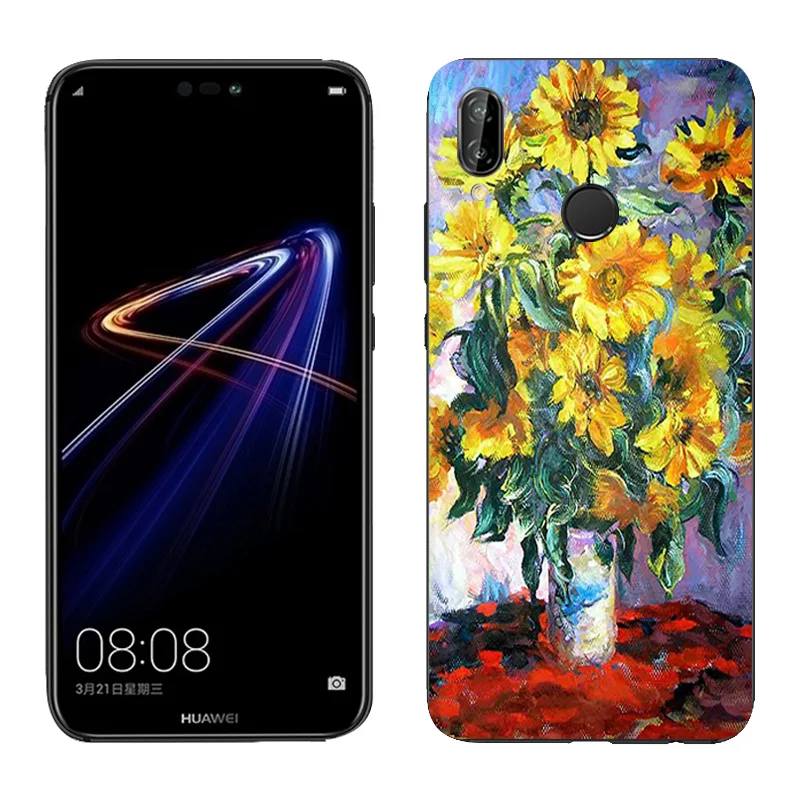 5 84 дюймовый чехол для Huawei P20 Lite с масляной росписью Nova 3e тонкий силиконовый мягкий