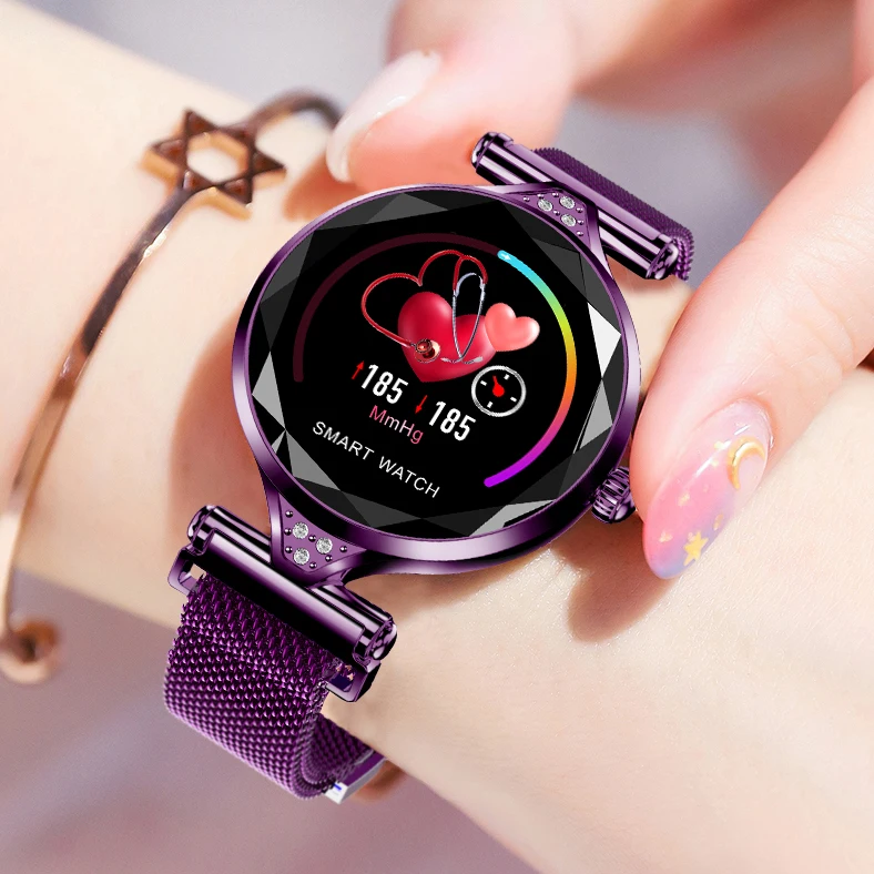 Luxury Rhinestone Smart Bracelet ECG PSG Recorder Fitness Tracker Health Waterproof Smart Watch Glitter Woman Smart Bracelet