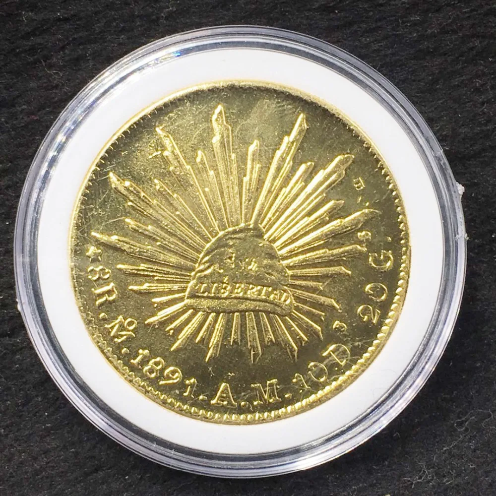 

Mexico eagle Commemorative Coin New Year Gift Gold Plated Good Fortune Home Car Decor accessories collectible coins monedas gift