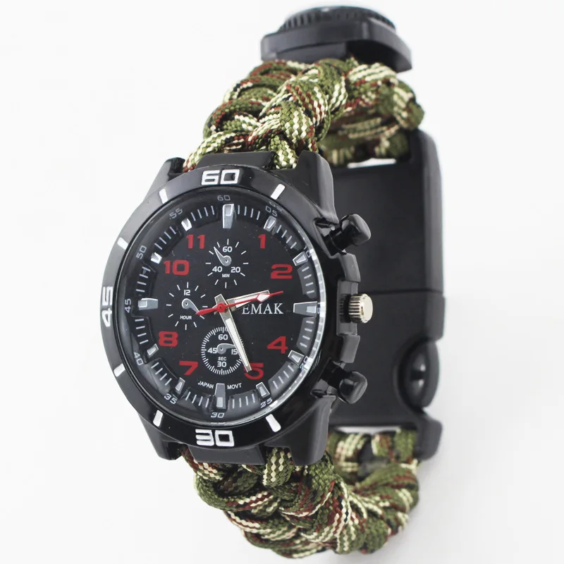 Multi-functional Paracord Bracelet Outdoor Camping Survival Watch Paracord 550 Rope Buckle Tent Tight braided Paracord Band