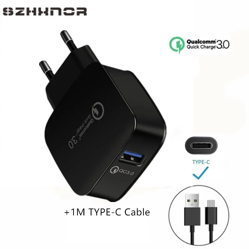 Зарядное устройство QC3.0 Quick charger 3 0 для xiaomi redmi note 5 ZTE Blade Max Z986U Zmax Pro Z981 + Type C Зарядка