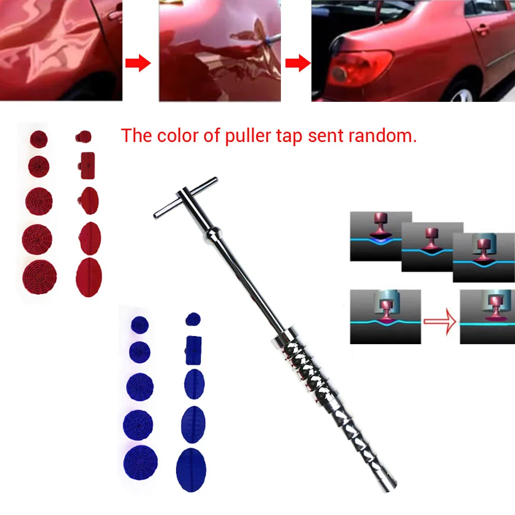 

Hand Tools Red / Blue Paintless Car Dent Repair Hail Tool Accessories Removal T Bar Side Hammer Glue Puller Tap Tool