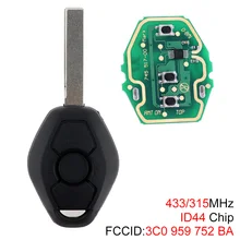 433MHz 3 Buttons Car Remote Key Replacement with PCF7935 Chip for BMW EWS System X3 X5 Z3 Z4 1 3 5 6 7 Series 1995-2007 433MHz 3 Buttons Car Remote Key Replacement with PCF7935 Chip for BMW EWS System X3 X5 Z3 Z4 1 3 5 6 7 Series 1995-2007