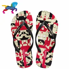 Hotmarzz Женщины Моды Вьетнамки Лето Тапочки Плоским Пляжная Обувь Женщина Лицо Мультфильм Печати Стринги Сандалии Женская Обувь