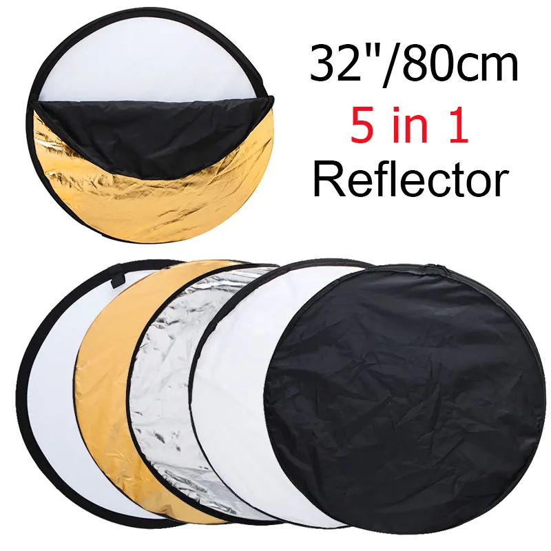 32 80cm 5 in 1 Round Photography Photo Reflector New Portable Collapsible Light Round Reflector with