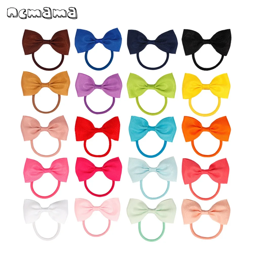 

20 Pcs/lot Hair Accessories Hair Rubber Bands Grosgrain Ribbons Cute Bow Tie Scrunchy Elastic Hair Rope Gum for Hair Headwear