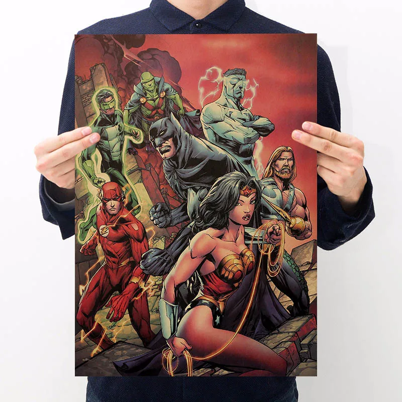 Marvel аниме супергерой мультфильм наклейка Классический Человек-паук плакат с суперменом ремесло печать наклейка на стену Мстители Ретро плакат