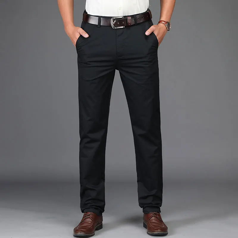 2019 Autumn JEEP Brand Casual Linen Pants Men's Casual Mid Elastic Waist Cotton Pants Fashion Trousers Full Length Straight (21)