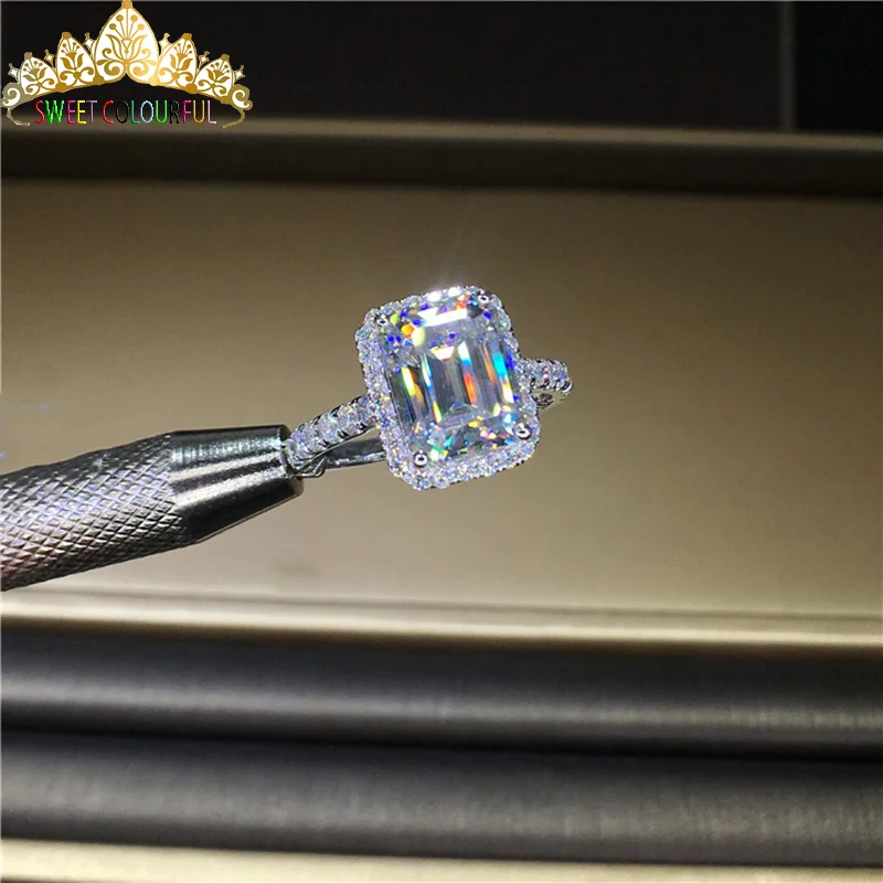 100% 18K 750Au Золотое муассанитовое бриллиантовое кольцо D цветное VVS с национальным