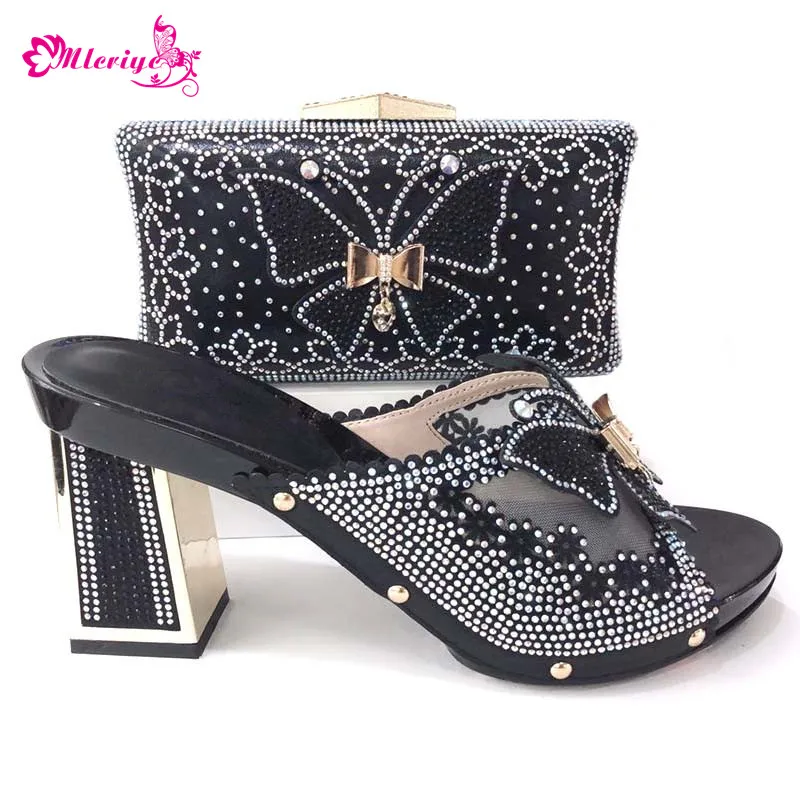 High Quality Fashion black Italian Shoes with Matching Bags Set African Wedding Shoe and Bag Set Party Shoes and Bag High Quality Fashion black Italian Shoes with Matching Bags Set African Wedding Shoe and Bag Set Party Shoes and Bag