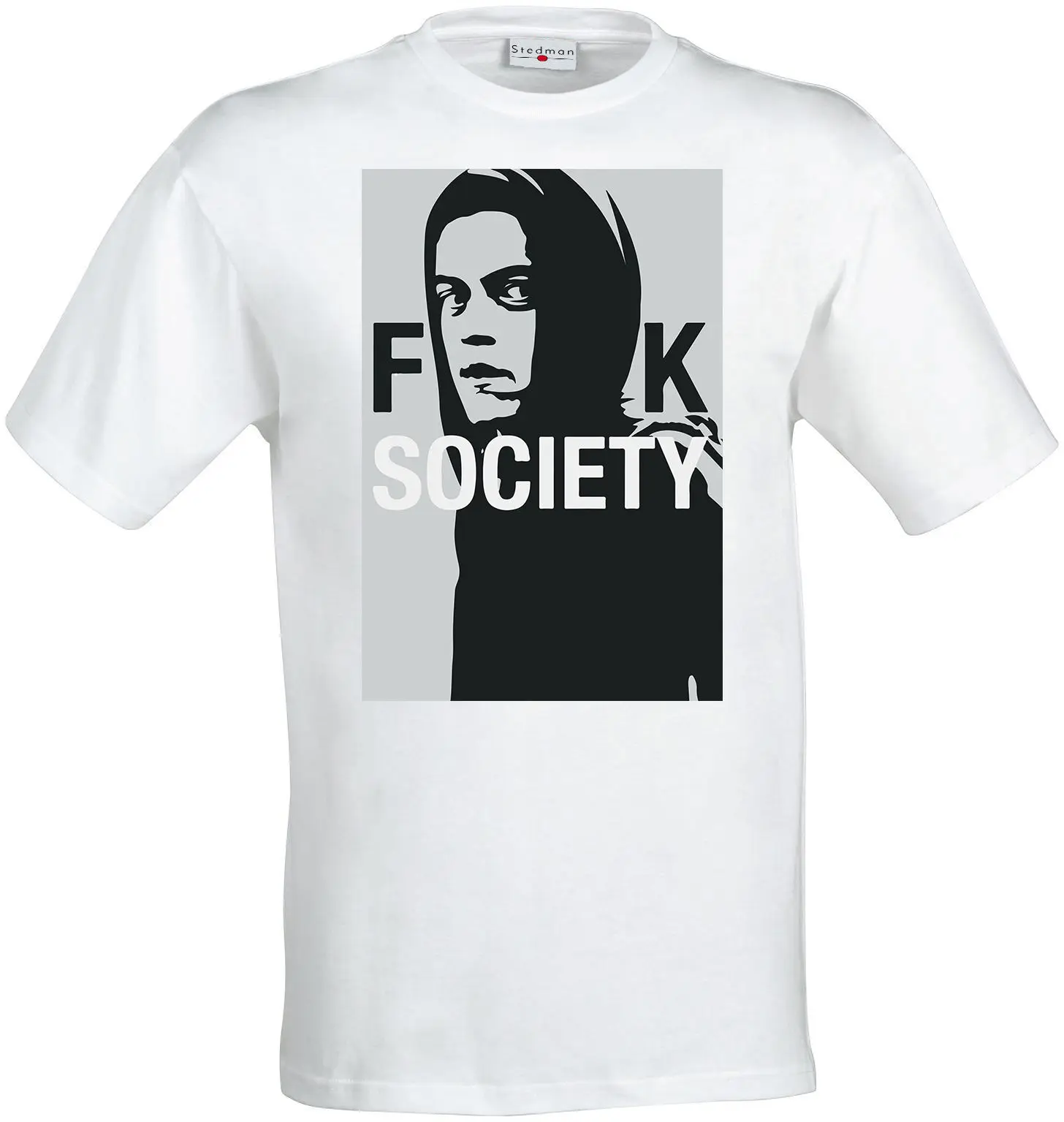 Mr Robot fu * k society hacker Elliot art cyber tv series Мужская белая футболка Модная уникальная