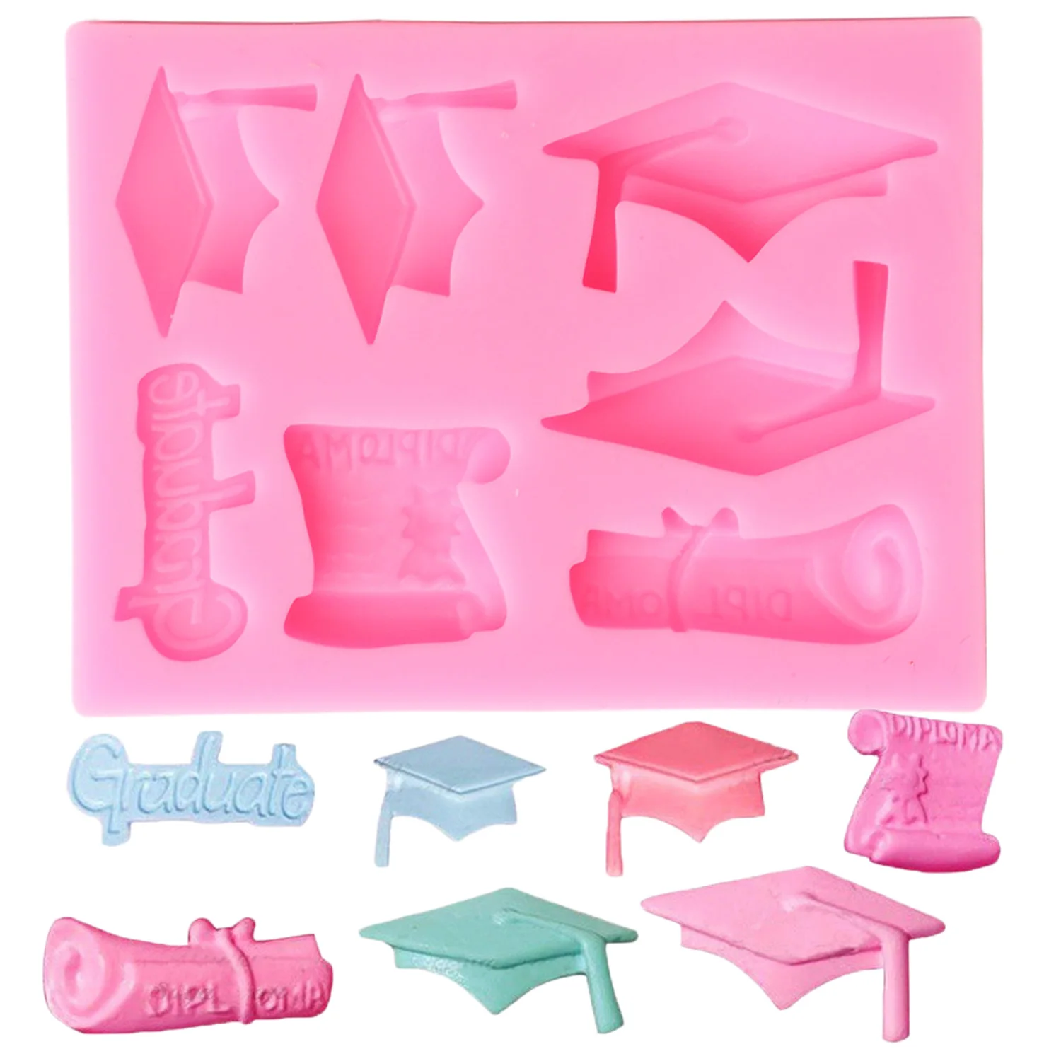 

Graduation Doctor Hat Silicone Mold DIY Party Cake Decorating Tools Polymer Clay Fondant Chocolate Candy Mould