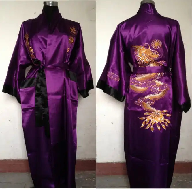 chinese silk robe men's