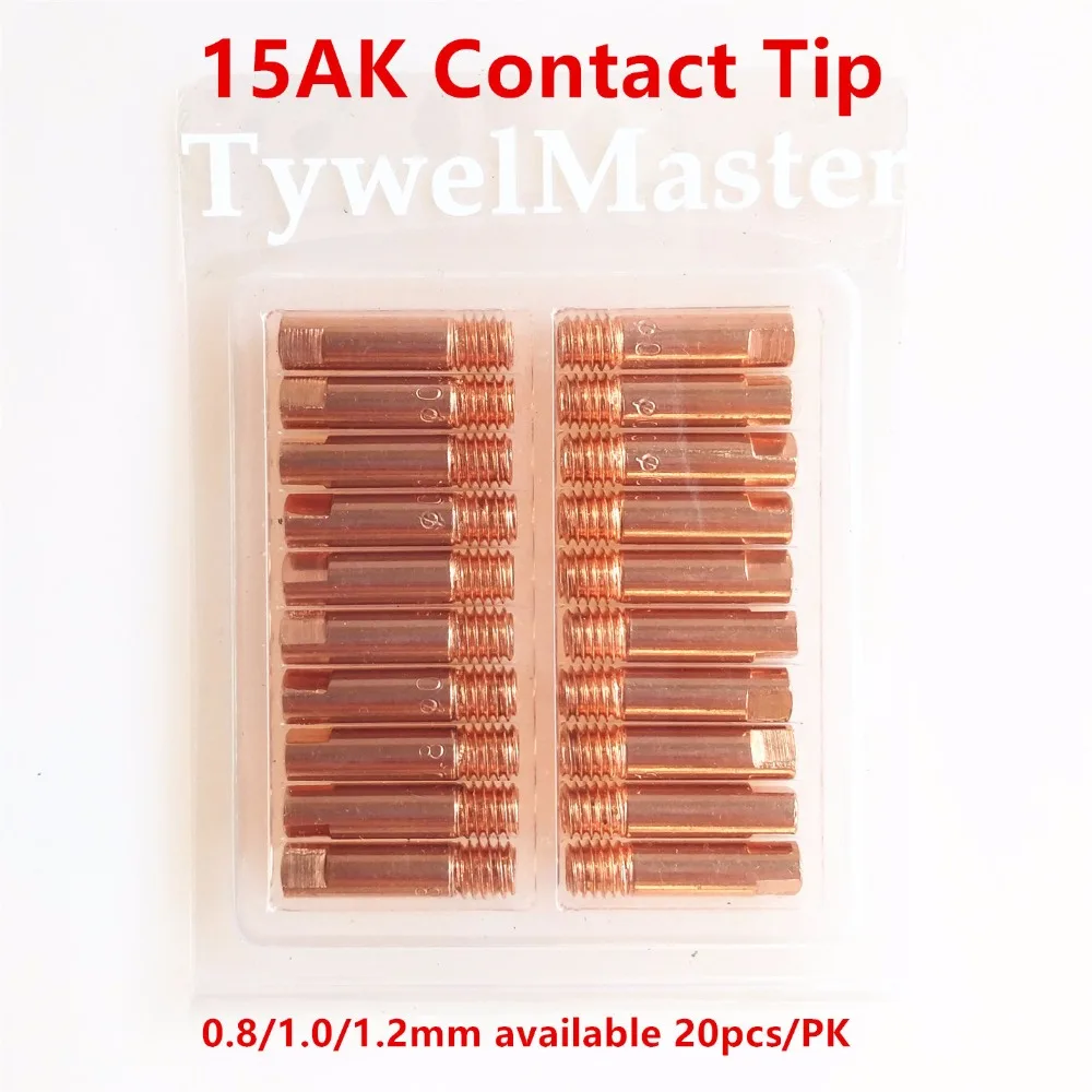 15AK contact tip 20pcs MIG torch gun consumables 0.6mm 0.8mm 0.9mm 1.0mm 1.2mm available M6x25mm for the MIG welding 15AK contact tip 20pcs MIG torch gun consumables 0.6mm 0.8mm 0.9mm 1.0mm 1.2mm available M6x25mm for the MIG welding