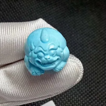 

Original Ore Natural Blue Turquoise Pendant high-porcelain Carved Pixiu Brave Troops Great Gifts For men and wormen pendant