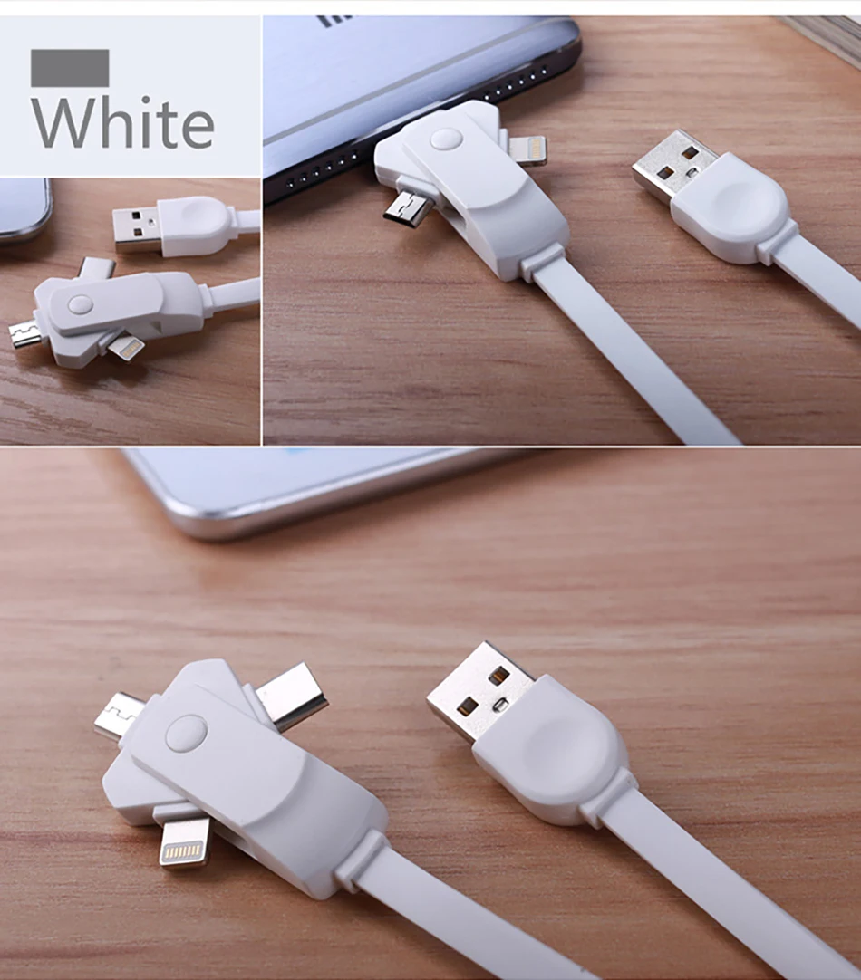 TPE 3 in 1 Micro USB Charger Cable Type C Lighting Charge Cables For iPhone X 7 8 Plus For Xiaomi Samsung Charging Cord 1M (12)