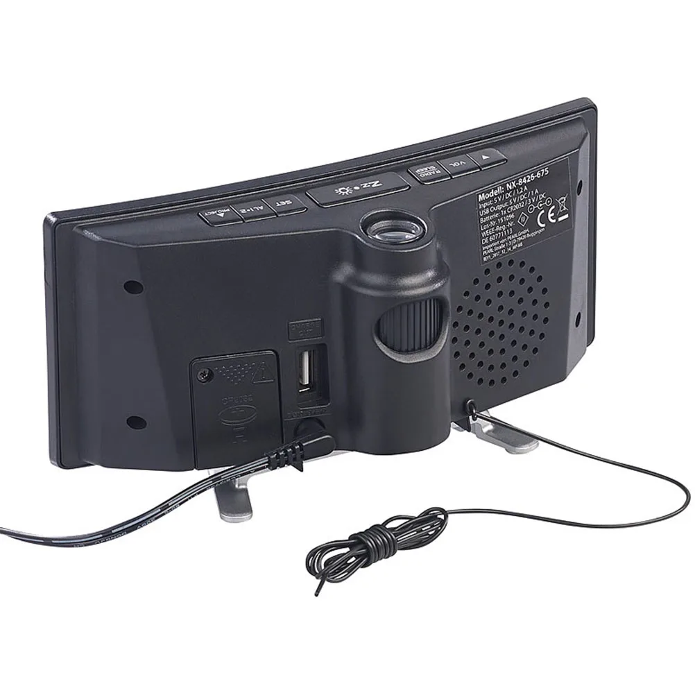 FM радио цифровой будильник светодиодный электронный настольный проектор часы USB зарядное устройство Порт ночные огни Повтор двойной сигнал будильника ЕС штекер