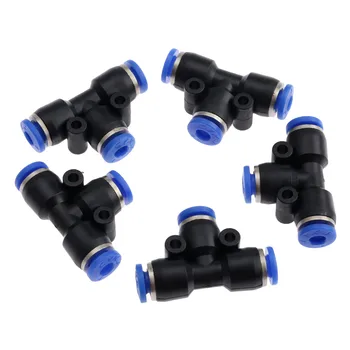 

5Pcs PE4 T-junction Pneumatic Fittings Air 3 Way Quick Pneumatic Components Rapid Push Pipe Hose Connector 4mm Pneumatic Parts