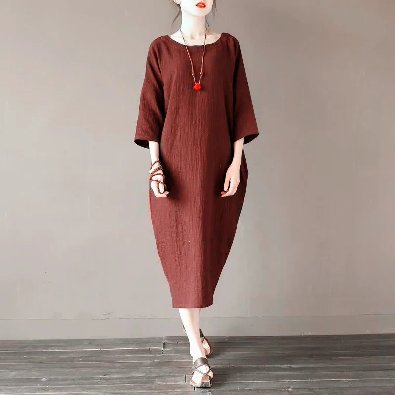 Платье женское длинное из хлопка и льна 11 цветов|dress 2009|dress chicdress up dress |