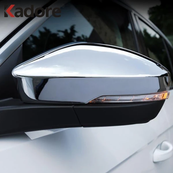 

For Volkswagen VW T-ROC TROC 2017 2018 2019 Carbon Fiber ABS Chrome Rearview Side Door Mirror Caps Cover Trim Car Accessories