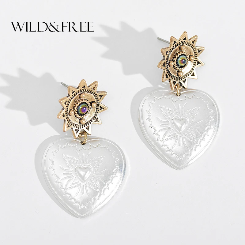 Wild &amp Free новые смешанные Цвет и вырезом в форме сердца серьги со шпилькой для