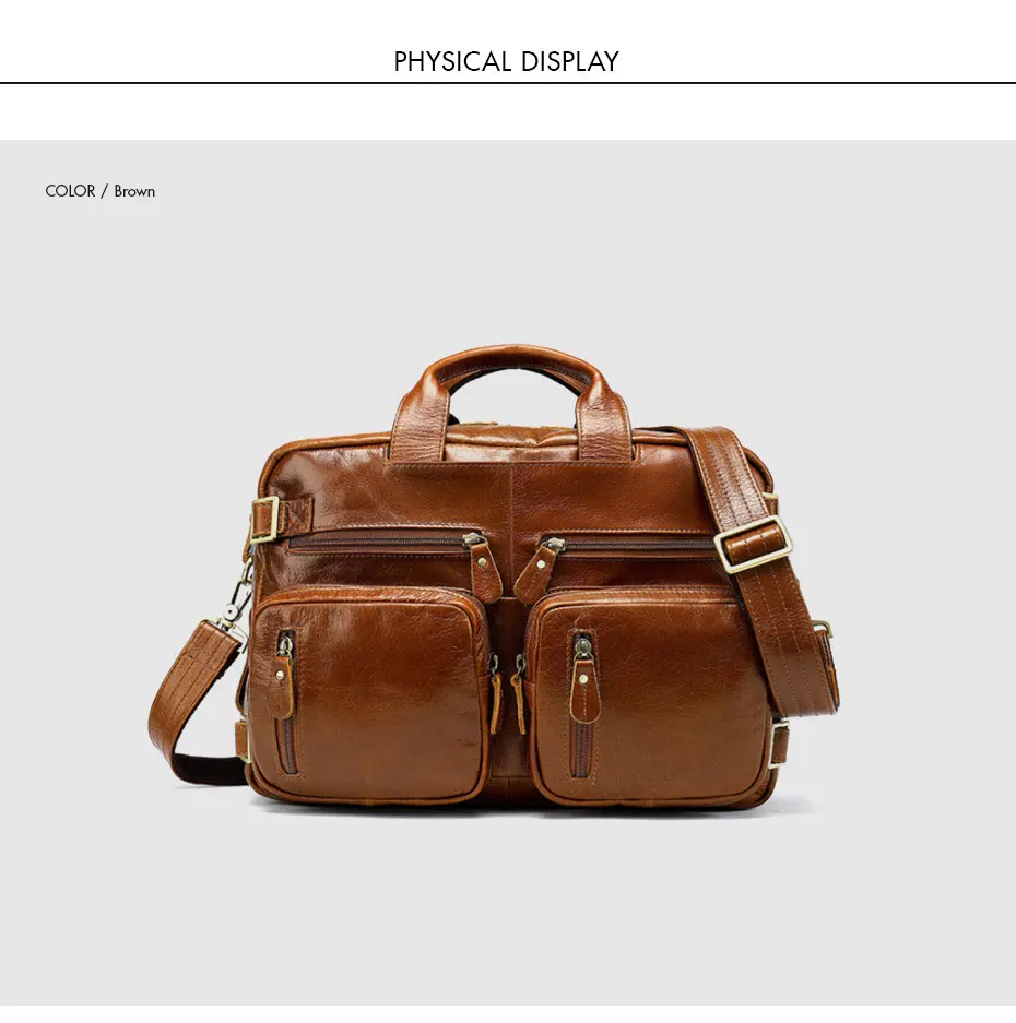 CARANFIER Мужские портфели из натуральной кожи, для документов, сумки для ноутбука, сумки через плечо, офисные деловые многофункциональные сумки
