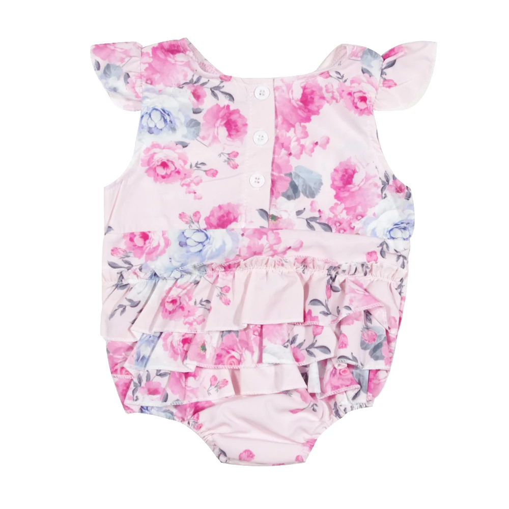 2017 Baby Clothes Newborn Bodysuit Baby Girls Clothes Flutter Sleeve