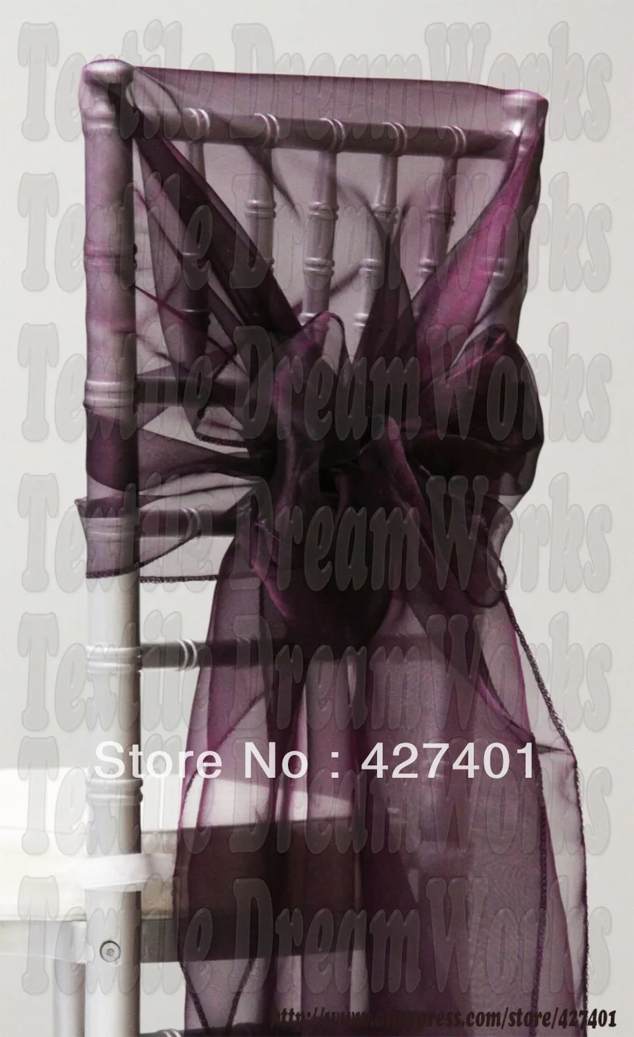 Hot Sale Plum Snow Organza Chair Hoods / Chair Caps / Wrap ...
