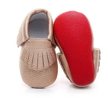

red sole baby moccasins shoes 2018 new hot sell first walkers PU leather newborn infant shoes for boys and girls 0-2Y